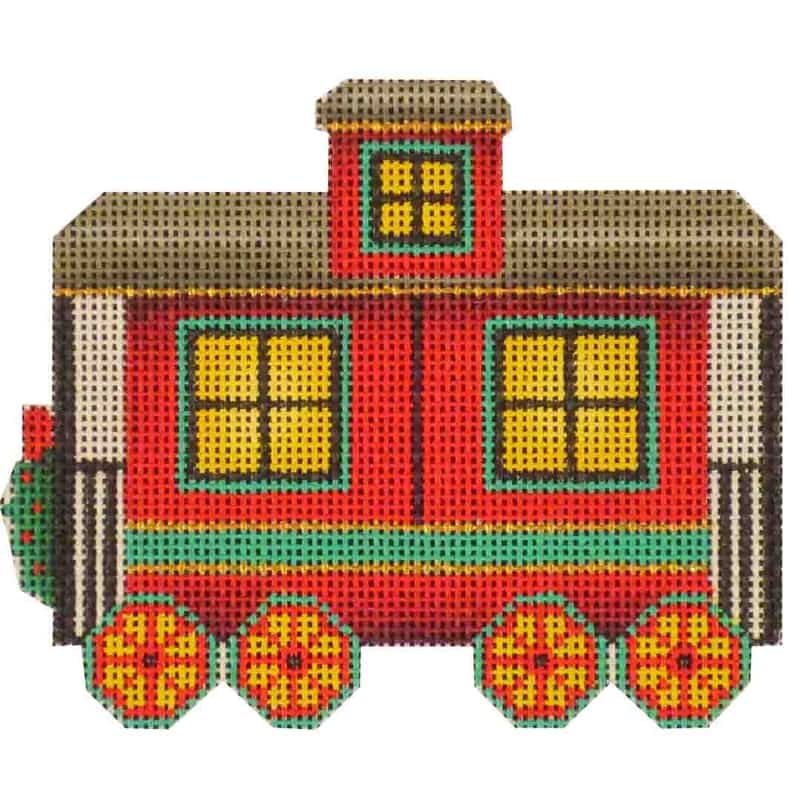 Hand Painted Needlepoint Trains
